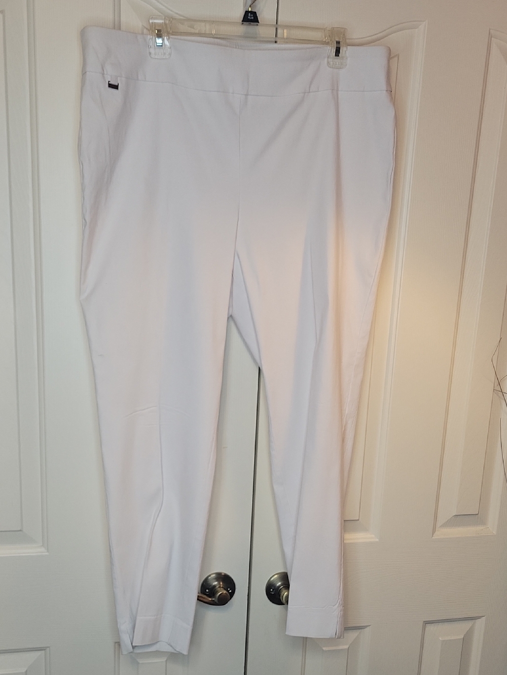 White Women's Stretch Ankle Pants - Classic Comfort